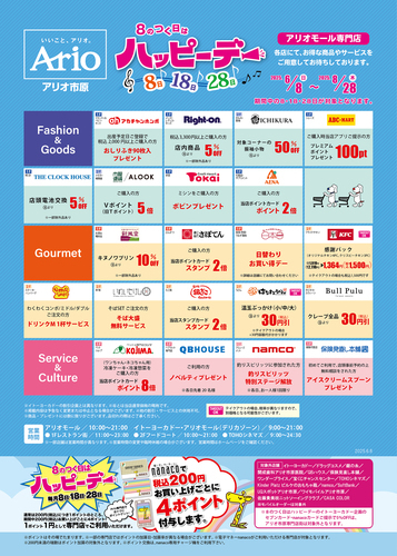 アリオ市原　ハッピーデー一覧