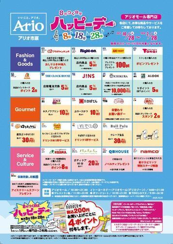 アリオ市原 ハッピーデー一覧
