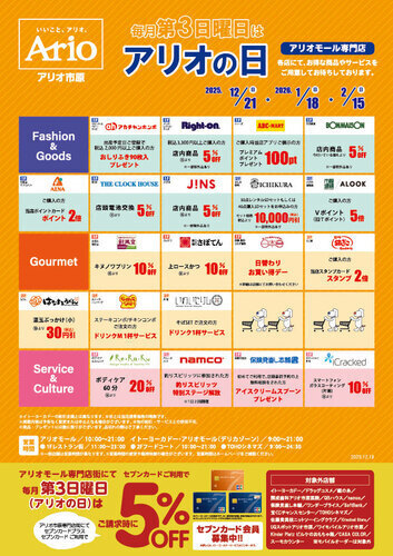アリオ市原　アリオの日一覧