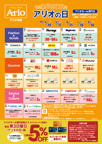アリオ市原　アリオの日一覧