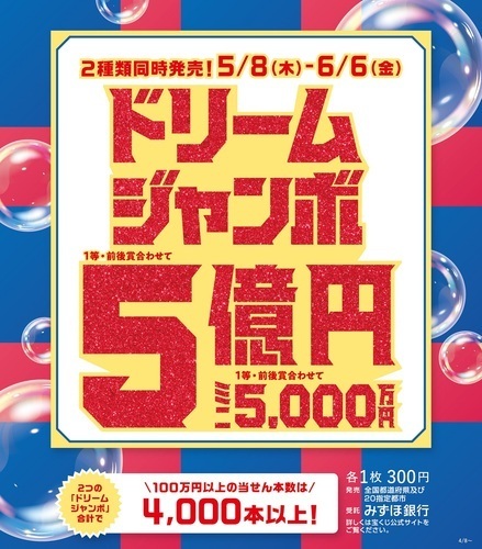 ドリームジャンボ宝くじ発売！