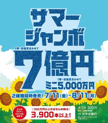 ドリームジャンボ宝くじ発売！